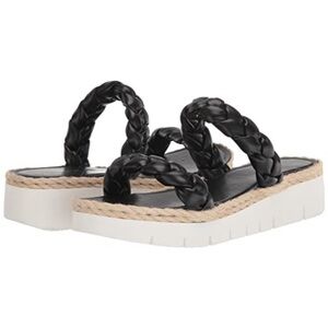 Nine West Womens Saven3 Black platform ROPE Mule Sandals Shoes 7 NIB